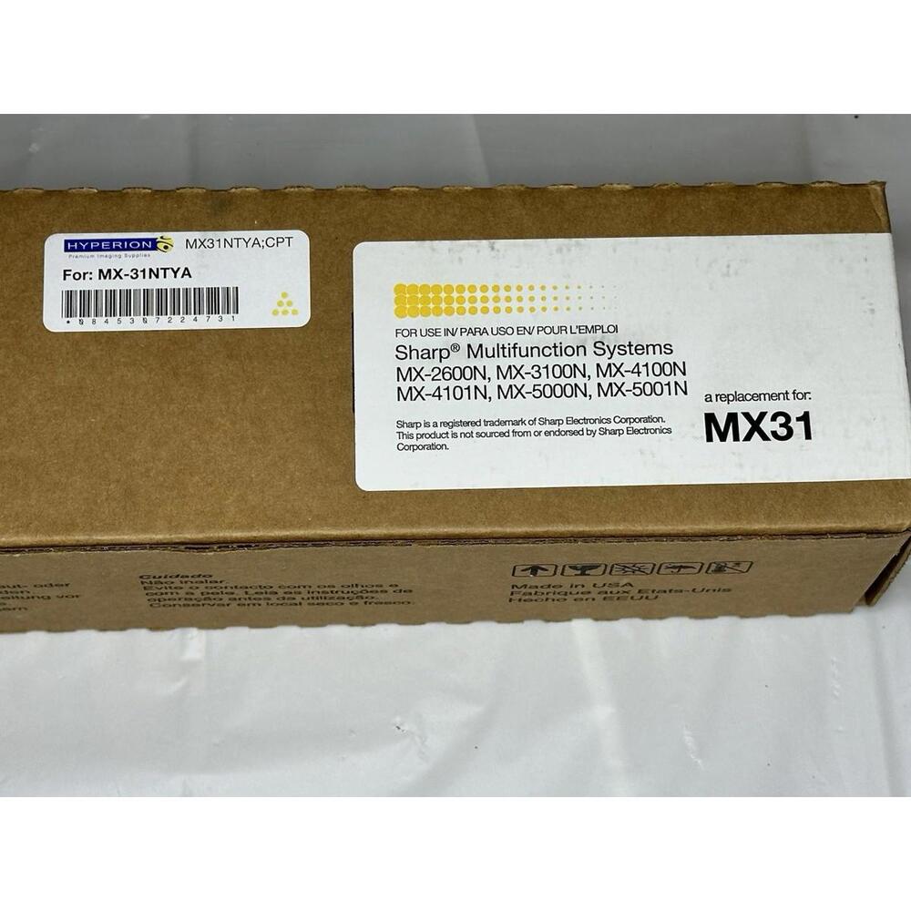 Genuine SHARP Systems MX-31NTYA Yellow Toner Cartridge New In Box Hyperion
